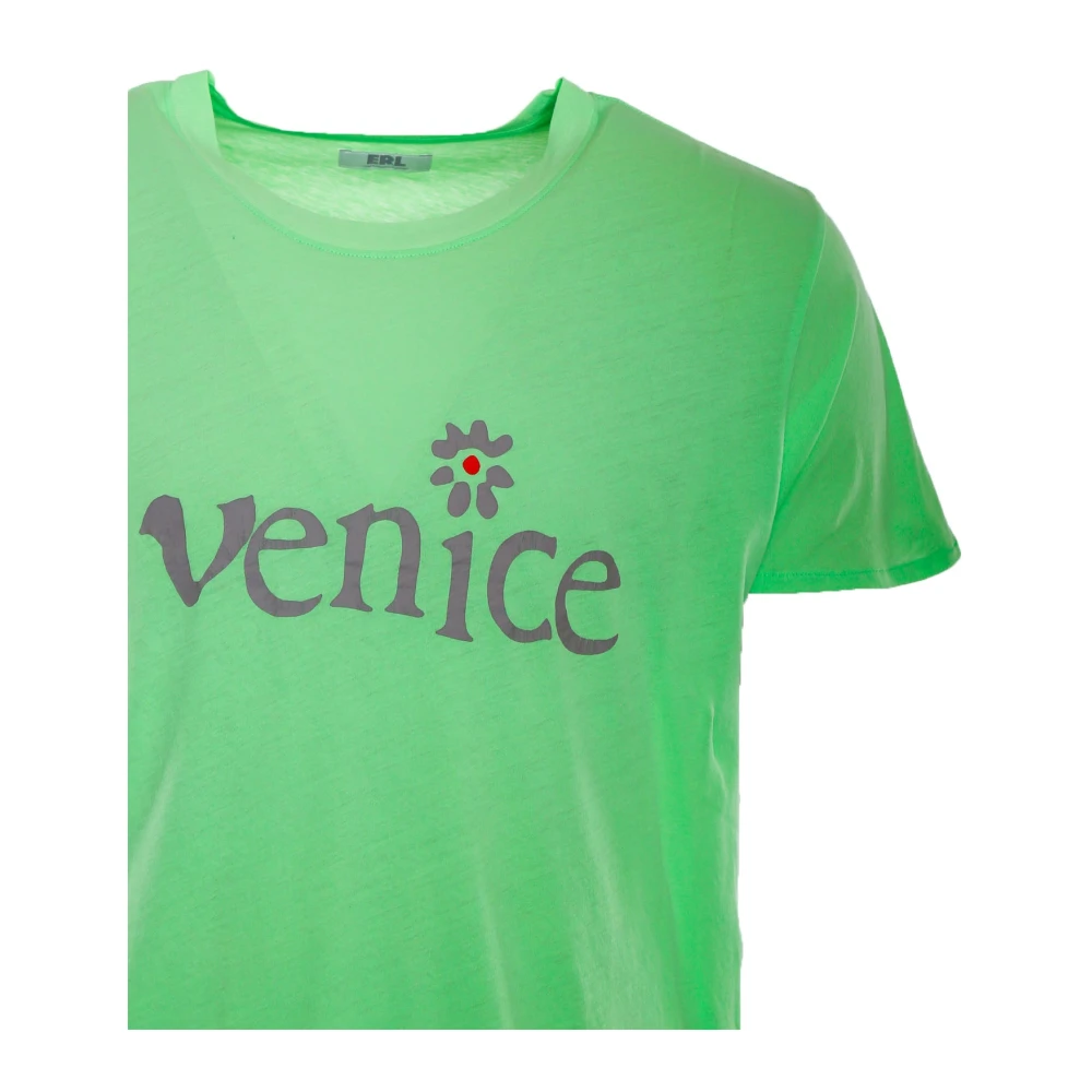 ERL Venice T-shirt met voor- en achterprints Green Heren