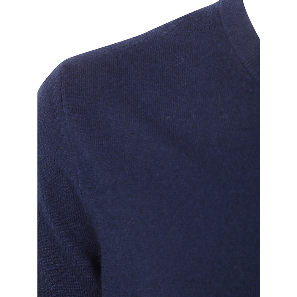 Ballantyne Navy V Neck Pullover Sweater Blue Heren