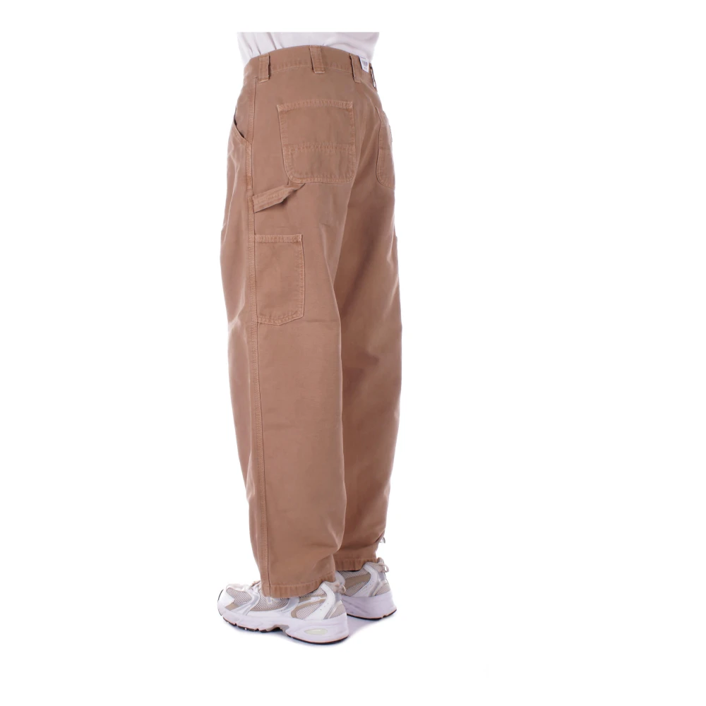 Carhartt WIP Broek met Logo en Zakken Brown Heren