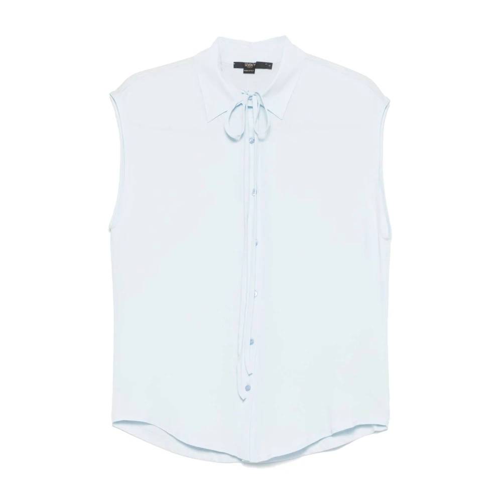 Seventy Lichtblauwe mouwloze klassieke kraag overhemd Blue Dames