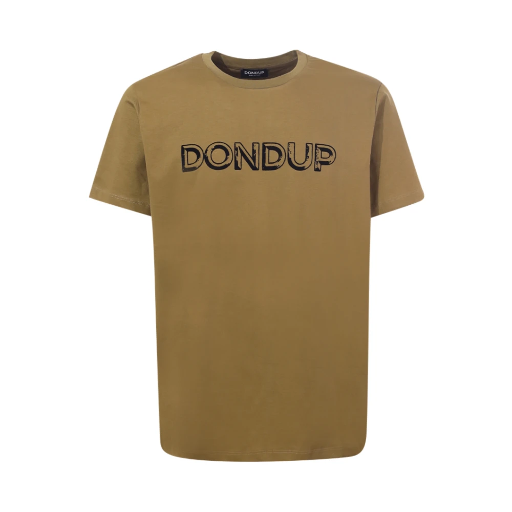 Dondup Militaire Crew-neck T-shirt met Logo Green Heren