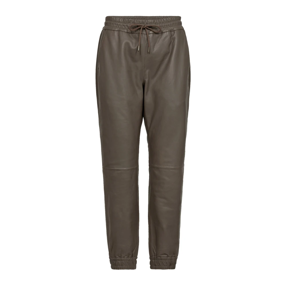 Co'Couture Olifant Leren Joggers Shilohcc Model Brown Dames