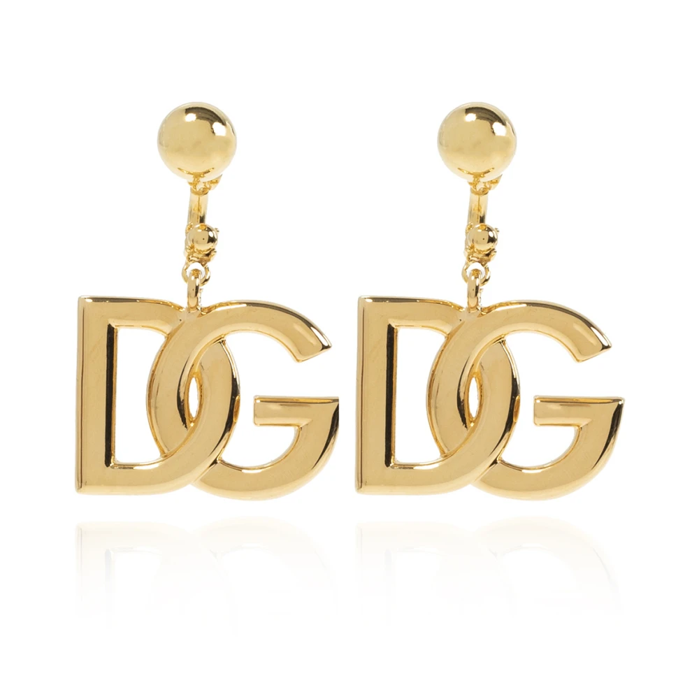 Dolce & Gabbana Women's Yellow Earrings, One Size, Logo Earrings