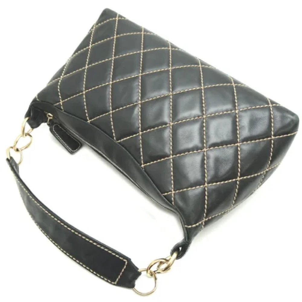 Chanel Vintage Pre-owned Leather handbags Black Dames