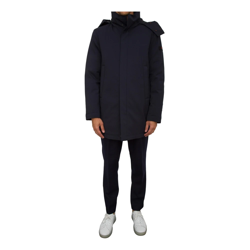 Peuterey Blauwe Parka Trench Jas Blue Heren