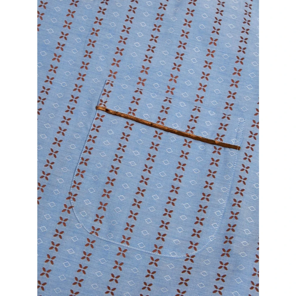 ETRO Jacquard Effect Katoenen Overhemd Lichtblauw Blue Dames