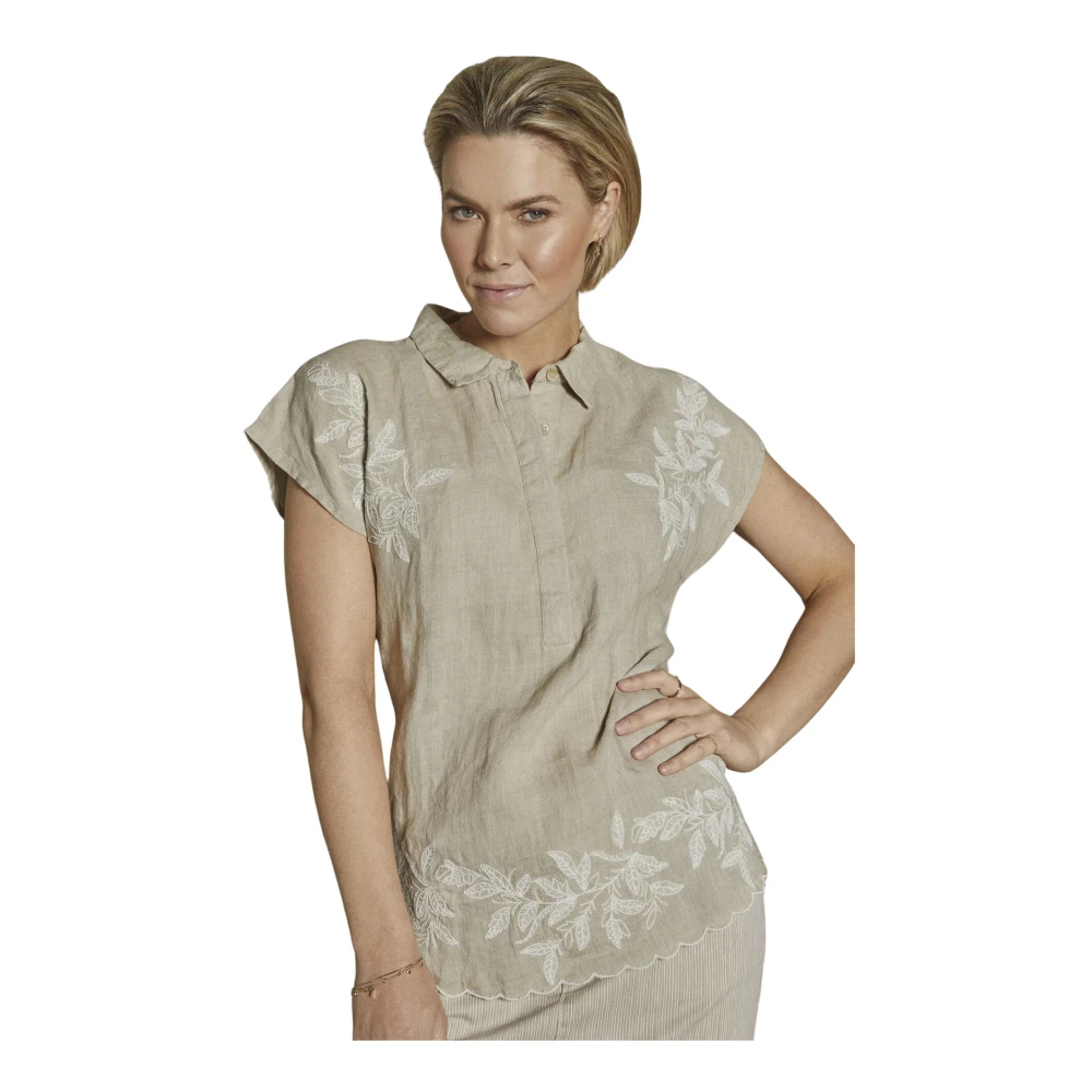 2-Biz Feminine Blouse Hanna.Sp24 Sand Beige Dames