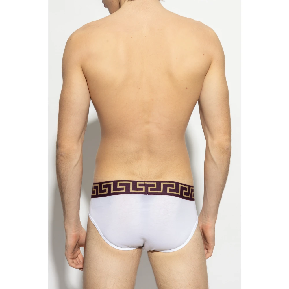 Versace Katoenen slips White Heren