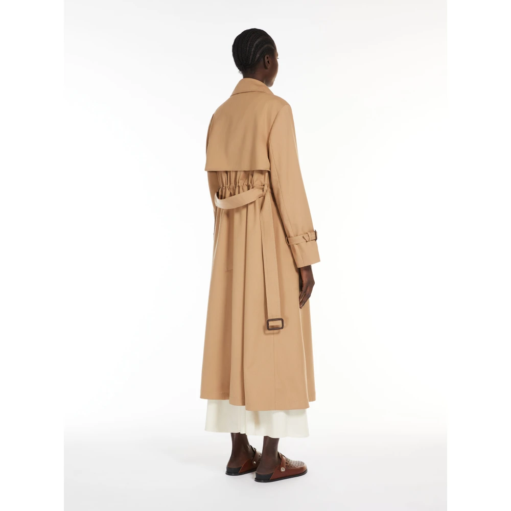 Max Mara Weekend Bruine Wollen Trenchcoat Brown Dames