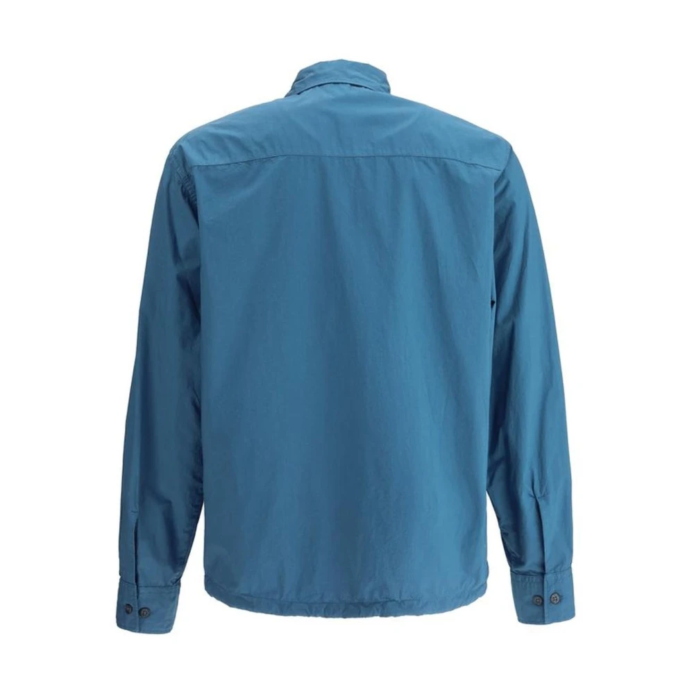 C.P. Company Katoenen Overhemd met Klassieke Kraag en Trekkoordzoom Blue Heren