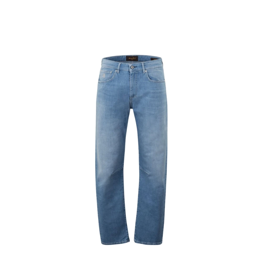 Moorer Men's Blue Straight Fit Jeans, W34, Tucson Straight Jeans