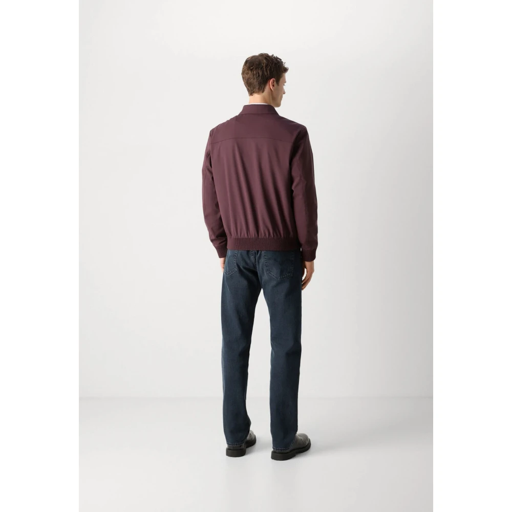 Boss Wing Collar Shirt Jacket Bordeaux Red Heren