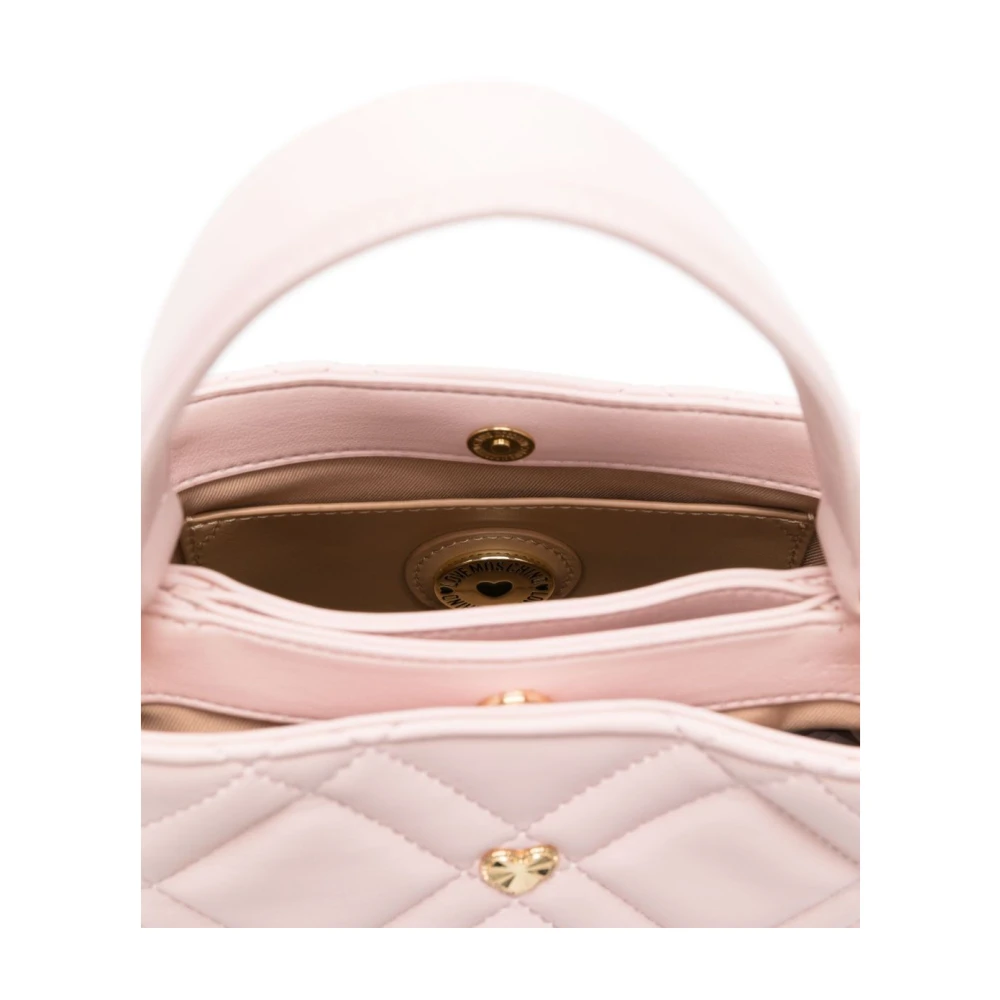 Love Moschino Roze Ketting Schoudertas Onderverdeeld Compartiment Pink Dames