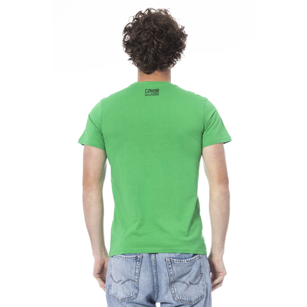 Cavalli Class Logo Print Korte Mouw T-shirt Green Heren