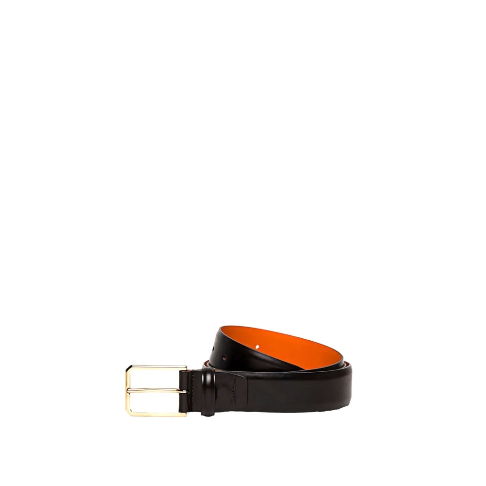 Santoni Stijlvolle leren riem Brown Heren