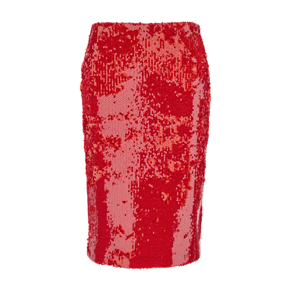 Mauro Grifoni Rode Pailletten Rok Red Dames