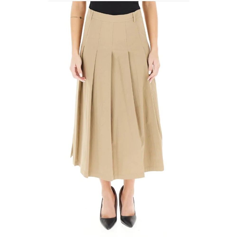 Weekend Max Mara Women's Beige Pleated Skirt - Midi Skirts - L - Skirts