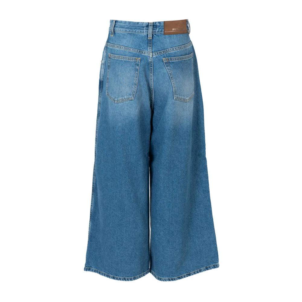 pinko Wijde Pijp Jeans Moderne Stijl Blue Dames