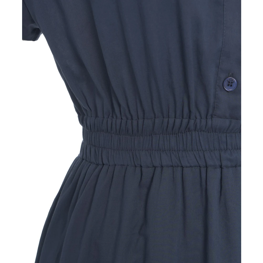 Kaos Blauwe Overhemdjurk met Gelaagde Rok Blue Dames