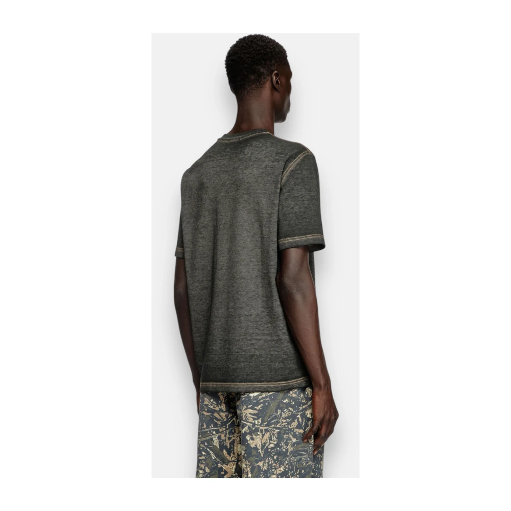Diesel Uniek Superlogo T-shirt met Artistieke Touch Black Heren