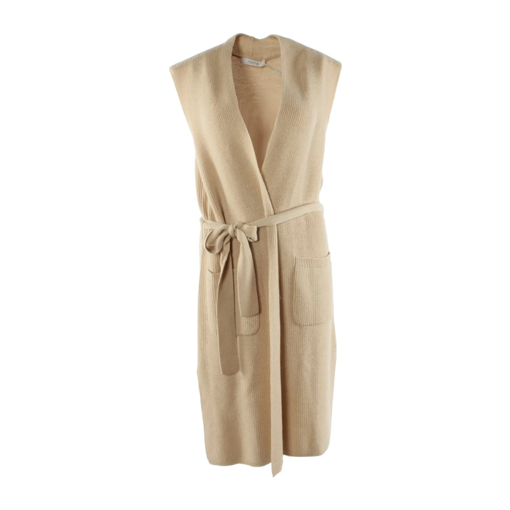 Max Mara Beige Wol Gilet voor Vrouwen Beige Dames