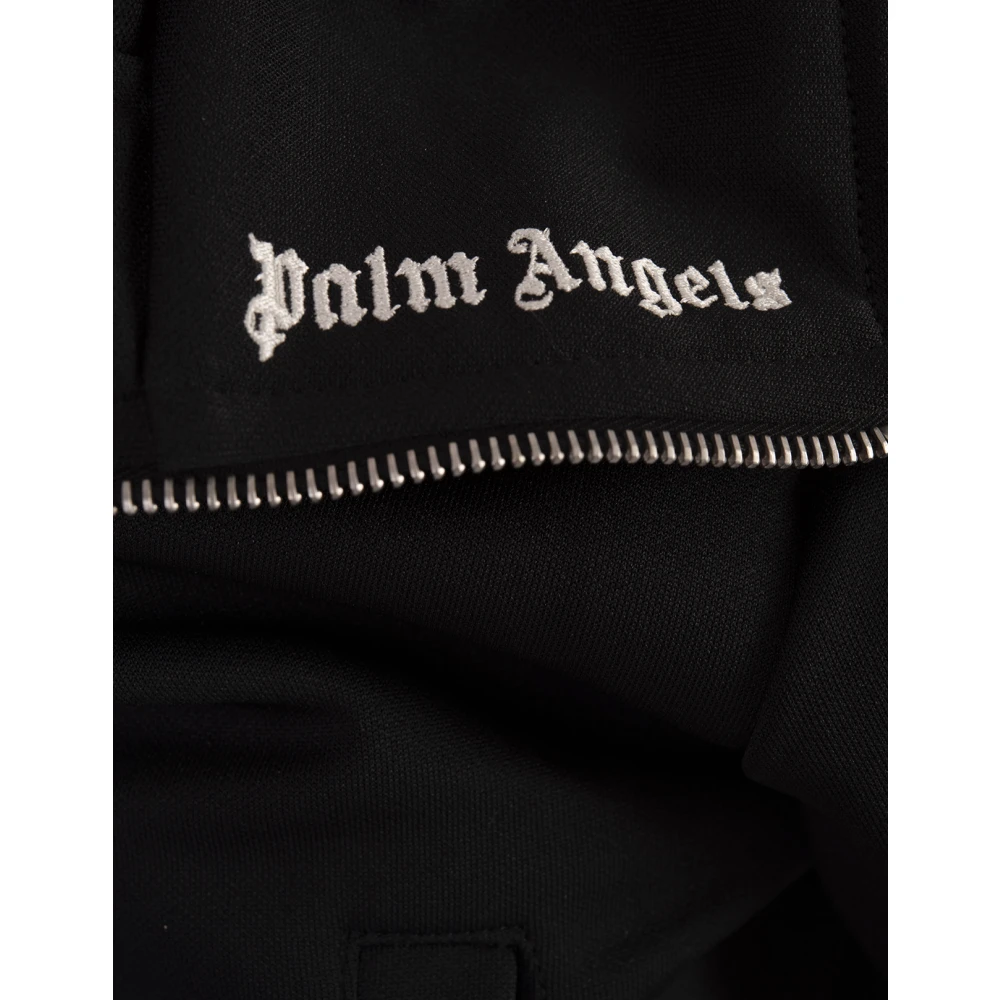 Palm Angels Zwart Sweatshirt met Ritssluiting en Contrasterende Inzet Black Dames