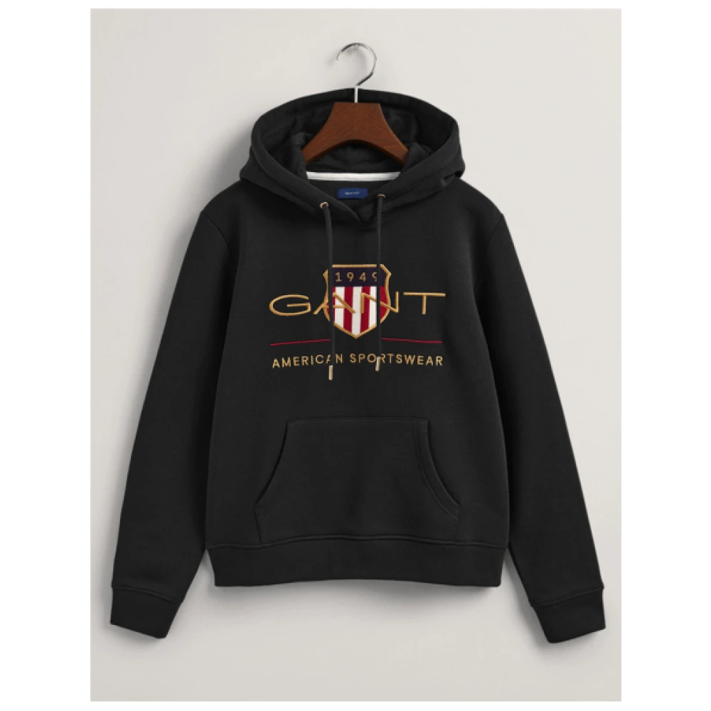 Gant Gouden Effect Hoodie Black Heren