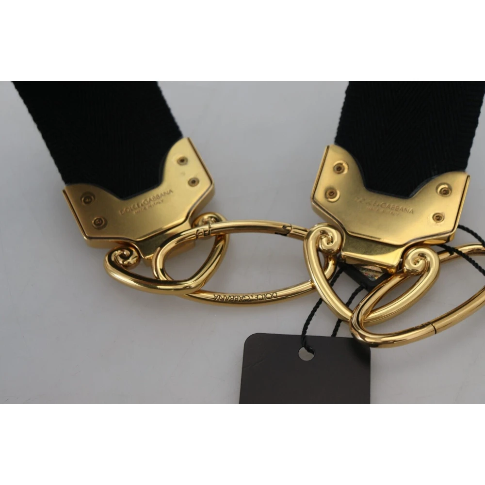 Dolce & Gabbana Elegante Goud-Zwarte Schouderband Black Dames