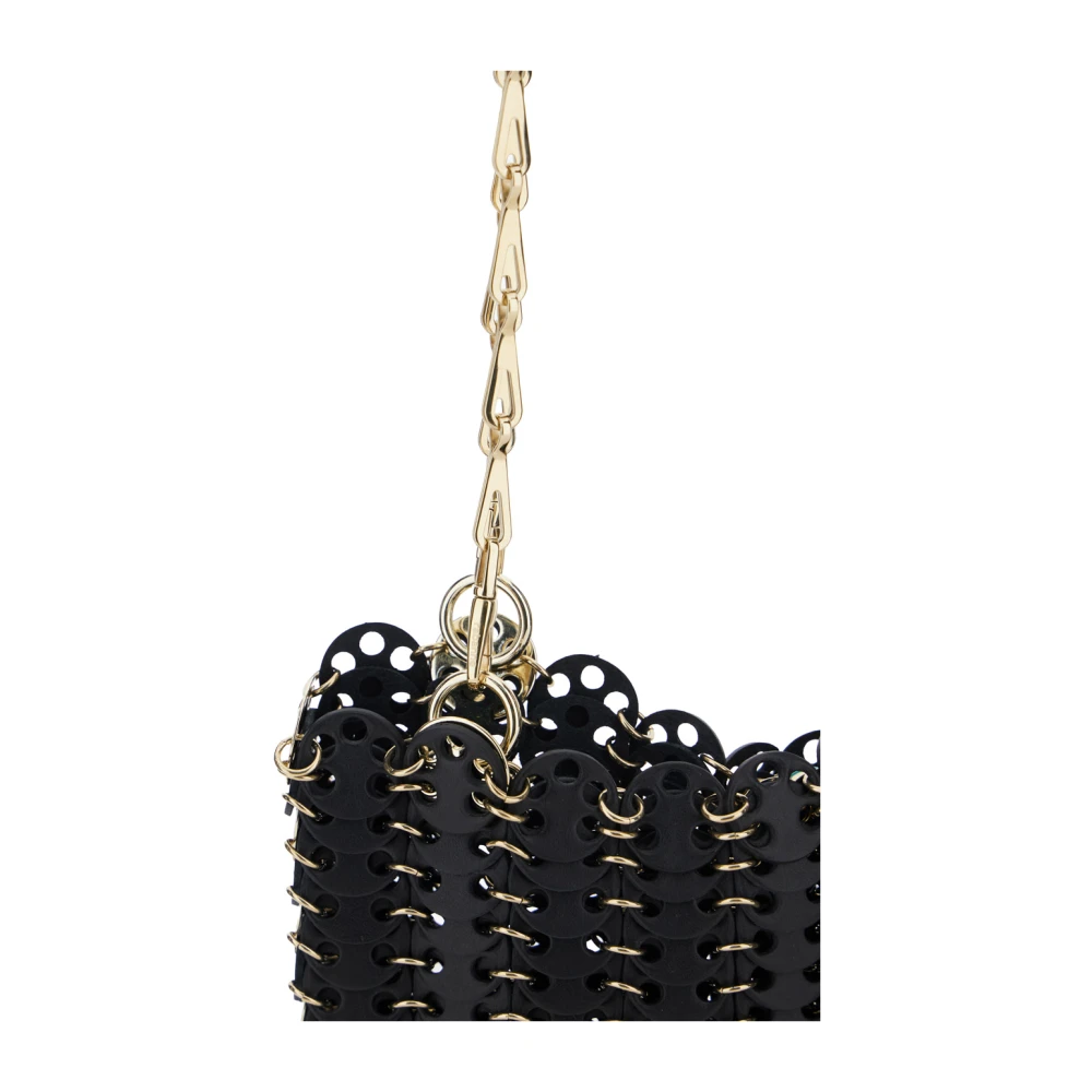 Paco Rabanne Zwarte schoudertas met kettingbandjes Black Dames