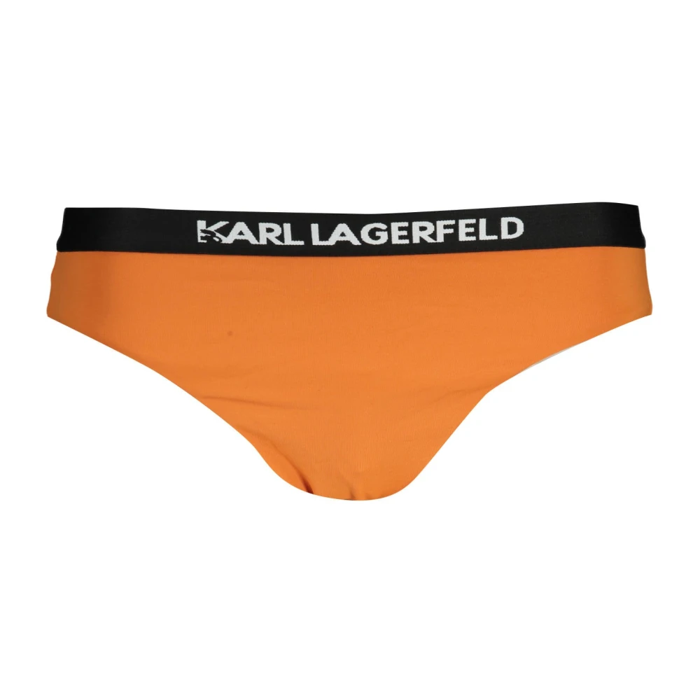 Karl Lagerfeld Orange Beachwear Bikini Underdel Kontrast Logo Orange, Dam