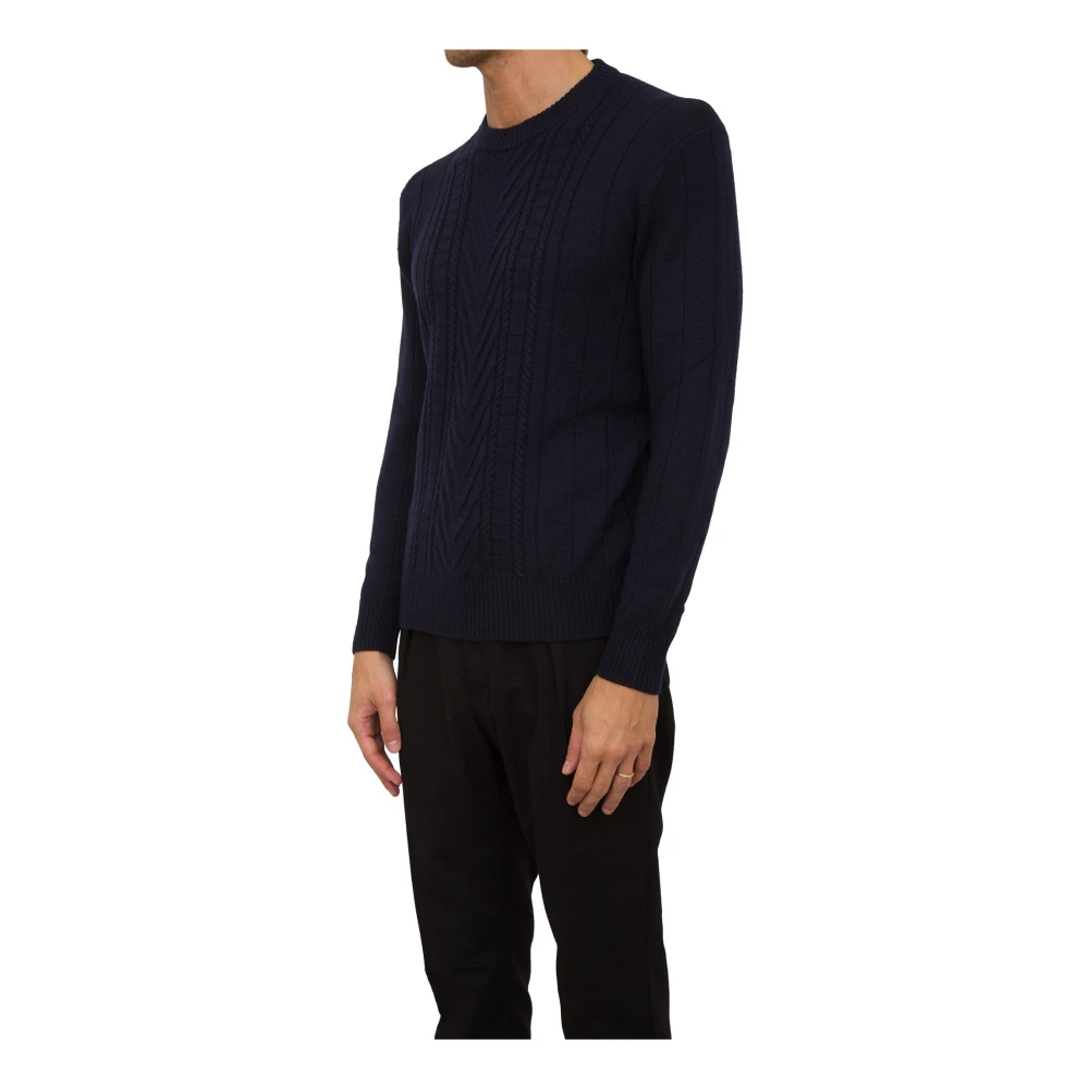 Paolo Pecora Blauw Crew Neck Shirt Blue Heren