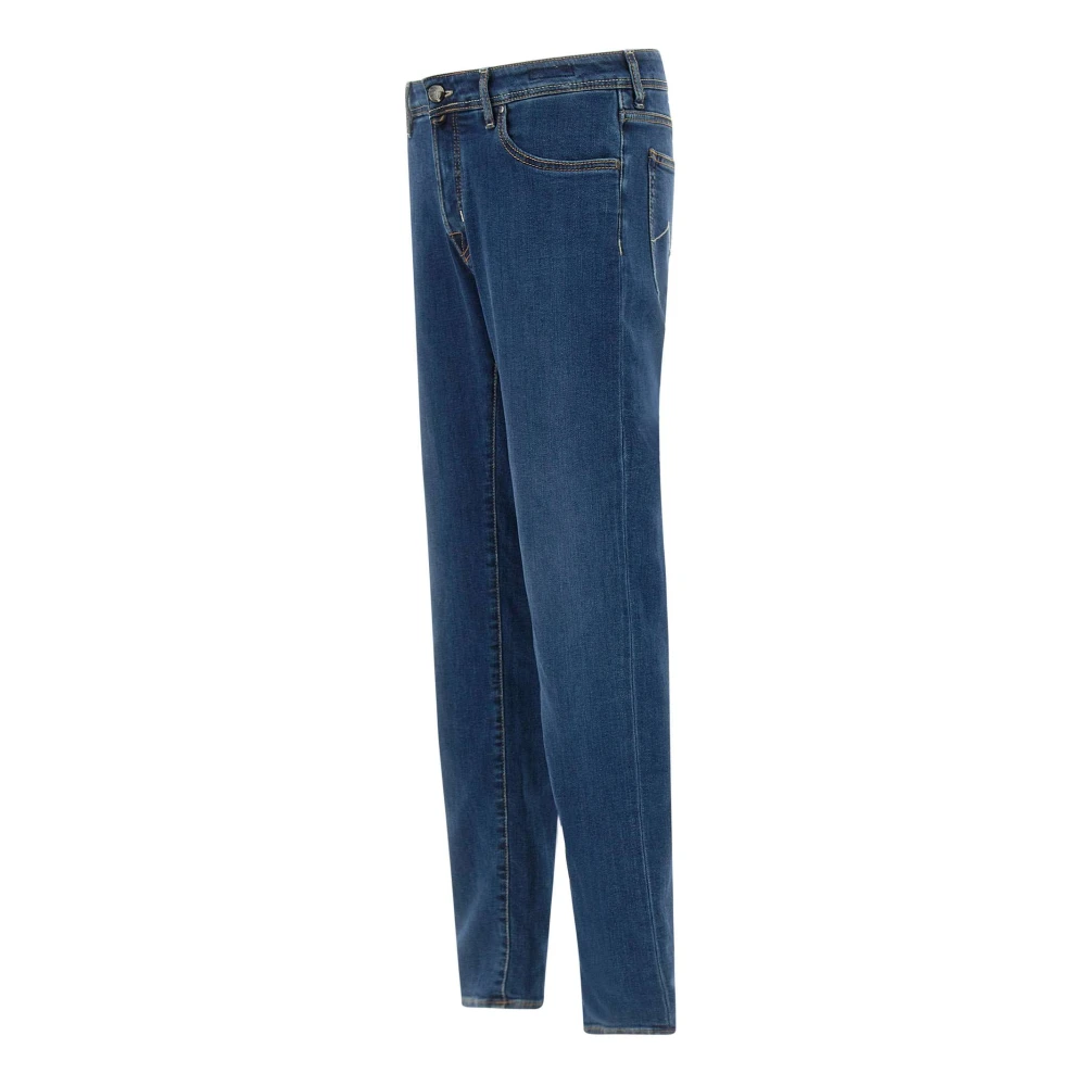 Jacob Cohën Donker Gewassen Denim Jeans met Logo Blue Heren
