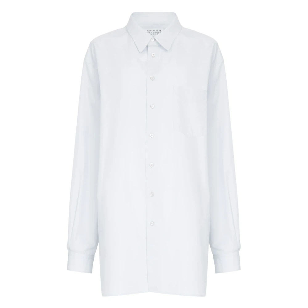 Maison Margiela Heldere Blauwe Katoenen Overhemd met Zak Blue Dames
