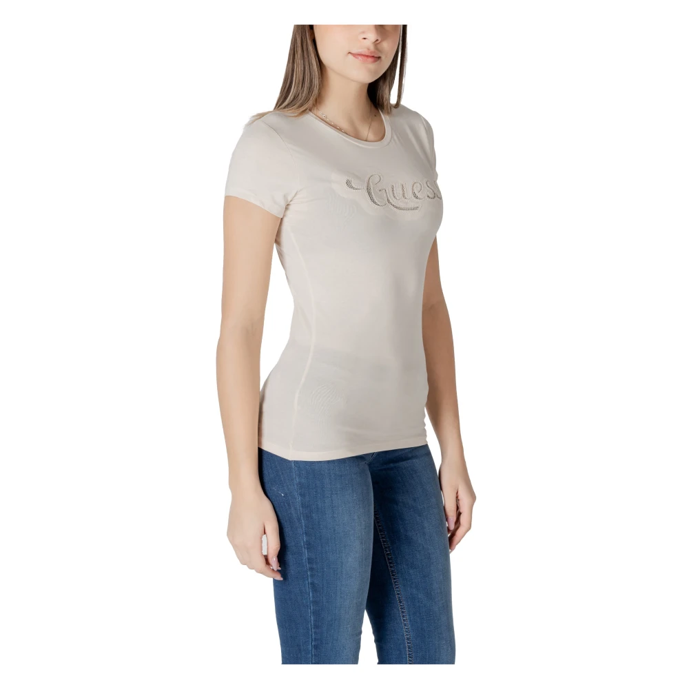 Guess Casual Ronde Hals T-shirt Beige Dames