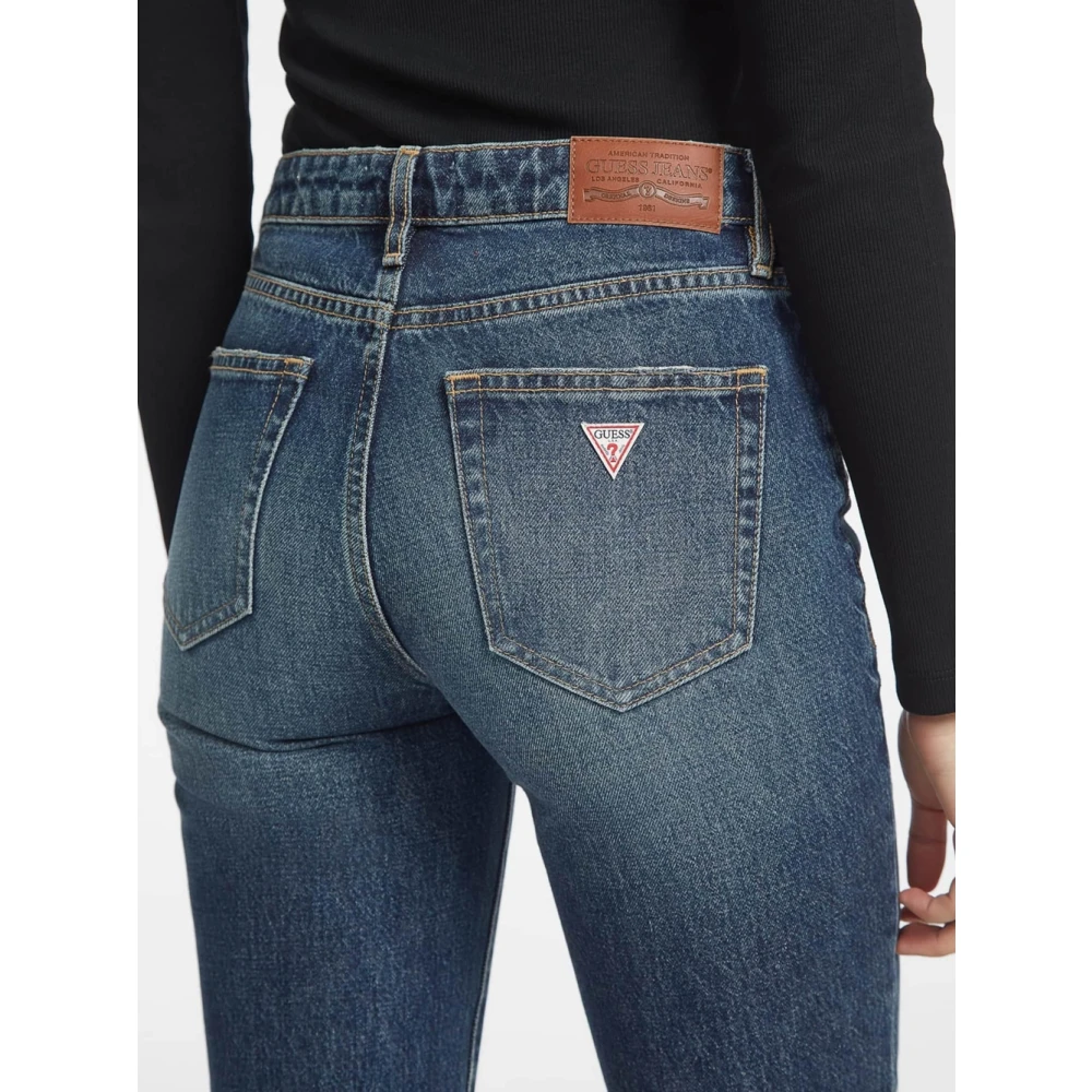 Guess Mid Rise Straight Fit Jeans Blue Dames