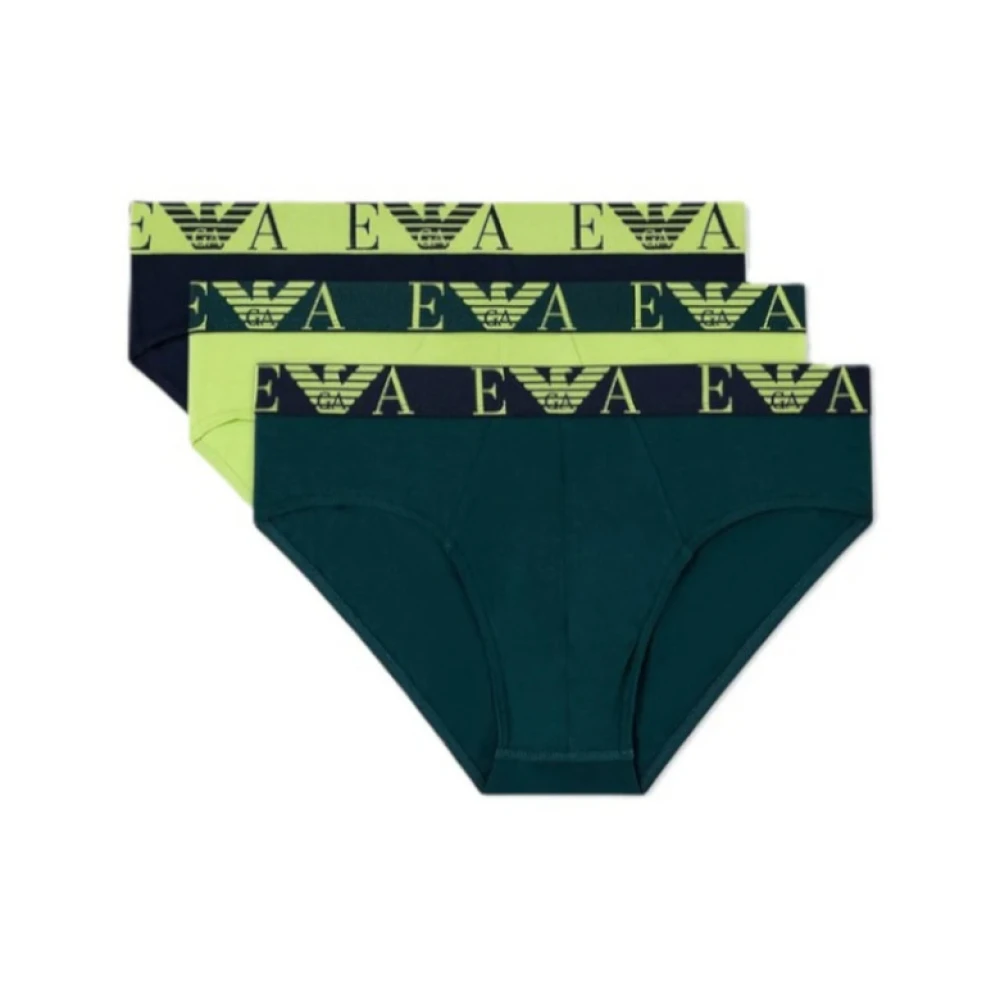 Emporio Armani Men's Multicolor Three-Pack Of Briefs With Bold Monogram Logo