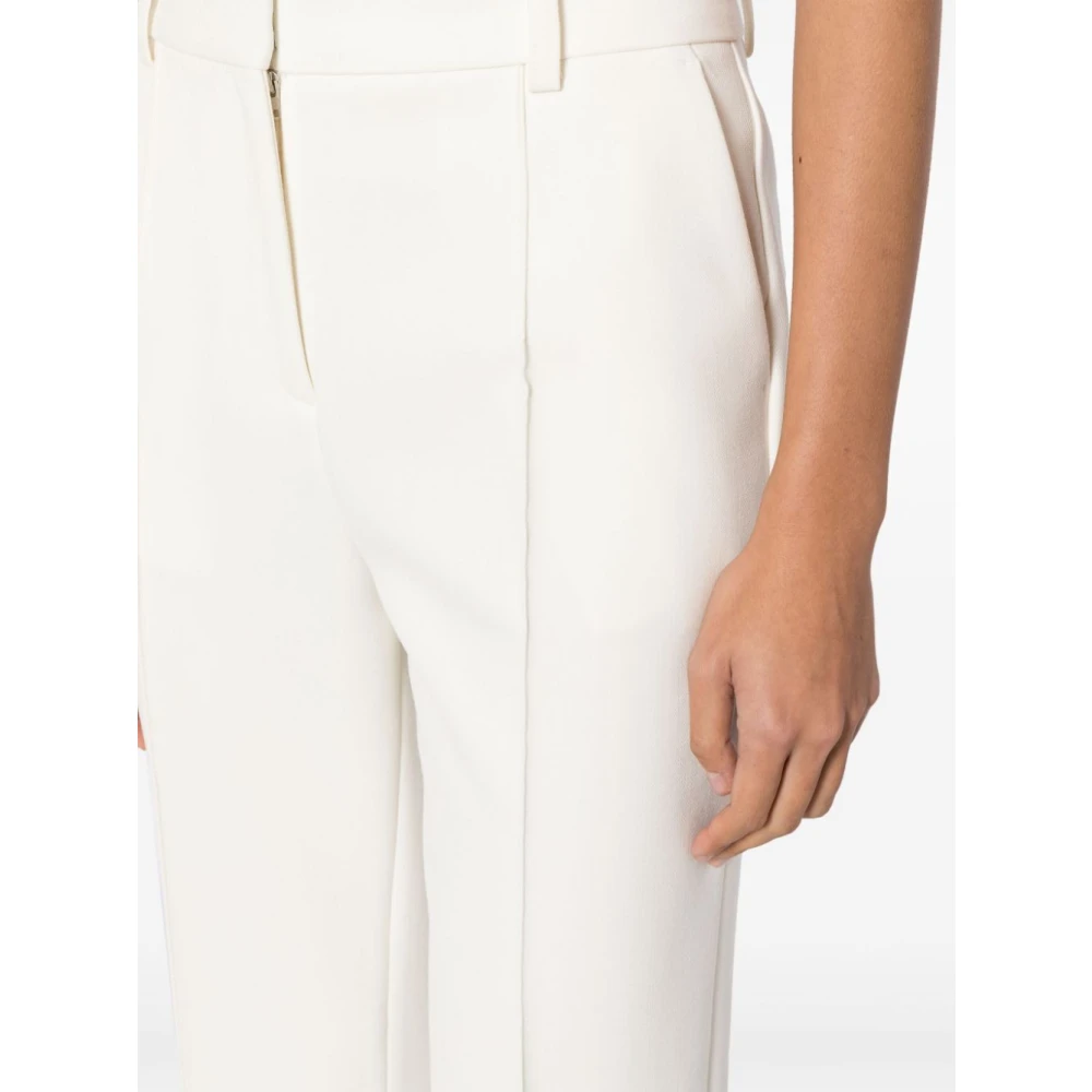 Victoria Beckham Wijde Ivoor Broek met Been Naad Beige Dames