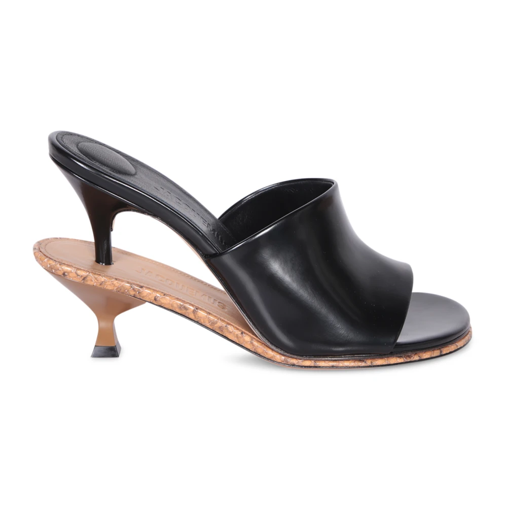 Jacquemus Black Heeled Mules, Female, 3 Uk, High Heel Sandals