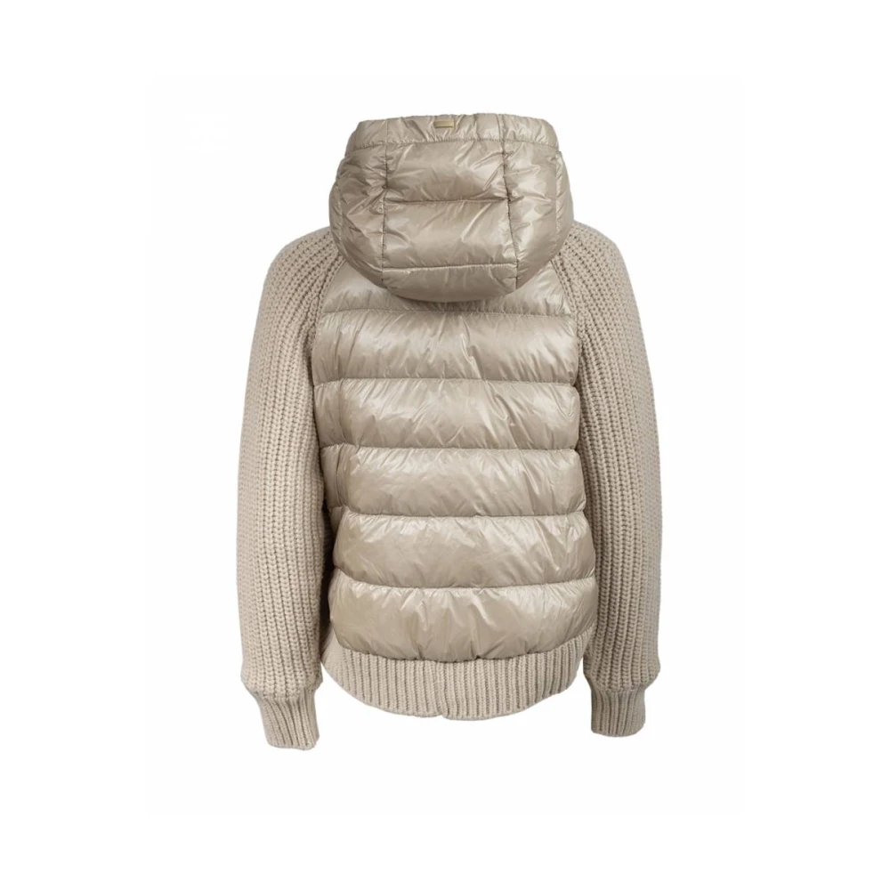 Herno Infinity Gebreid Ultralicht Bomberjack Beige Dames