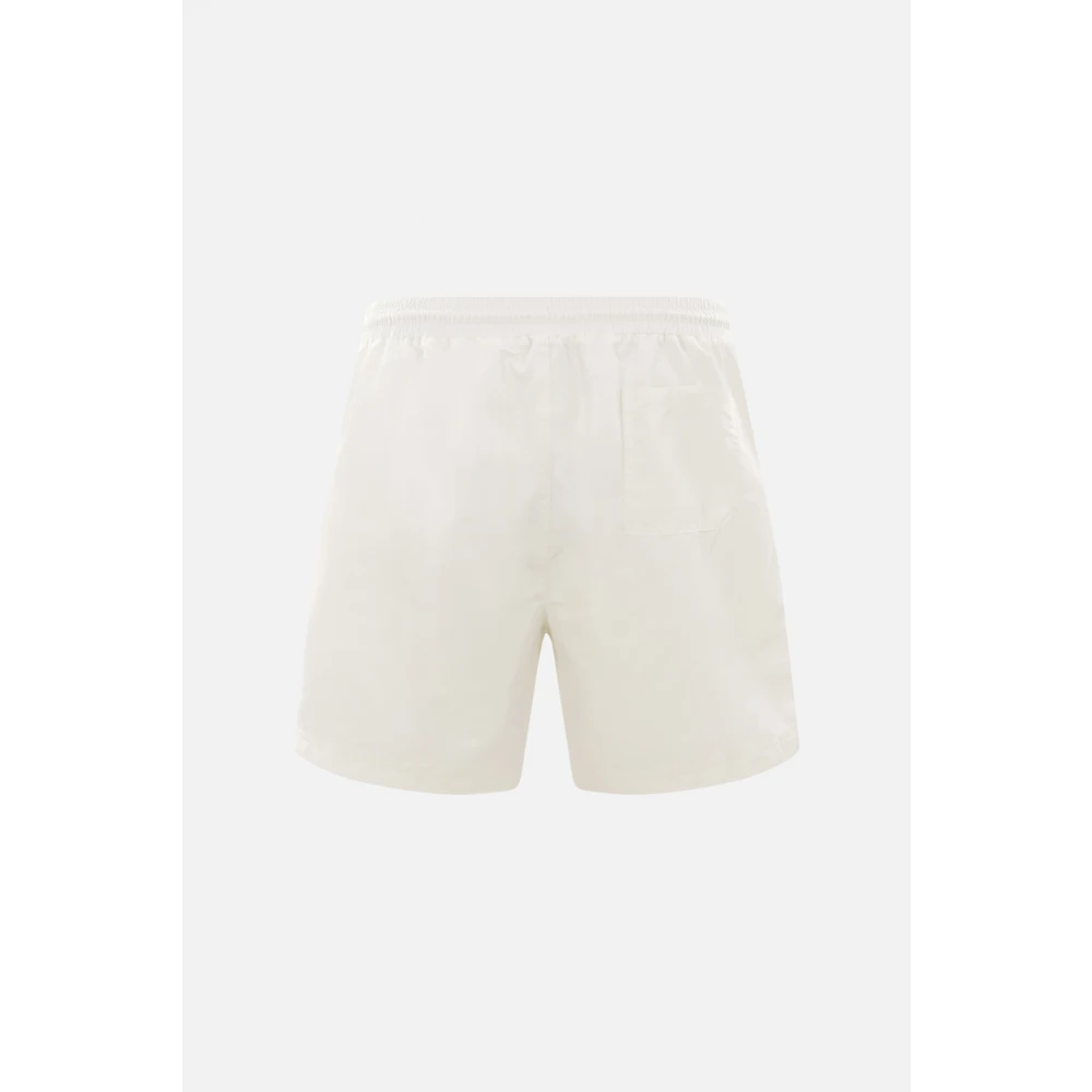 BRUNELLO CUCINELLI Ivoor Nylon Zwemkleding met Logoborduursel Beige Heren