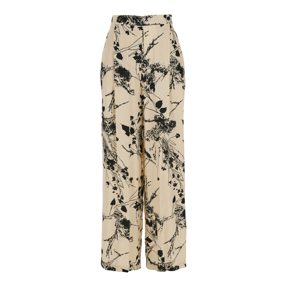 Semicouture Bloemenmotief Witte Broek Vrouw White Dames