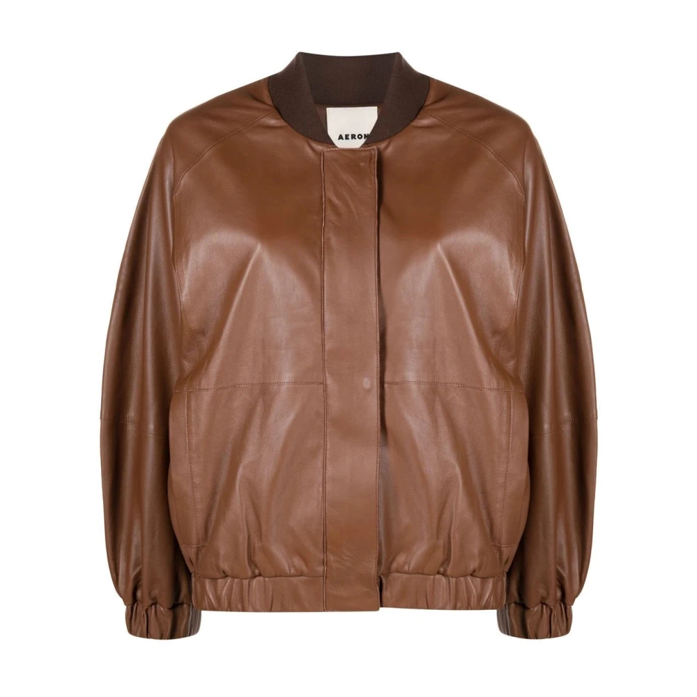 Aeron Women's Brown Leather Bomber Jacket