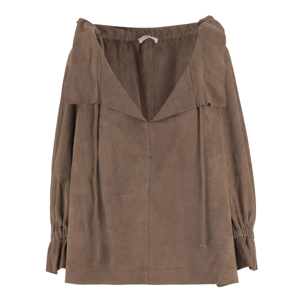 By Malene Birger Women's Brown Dicte Suede Blouse