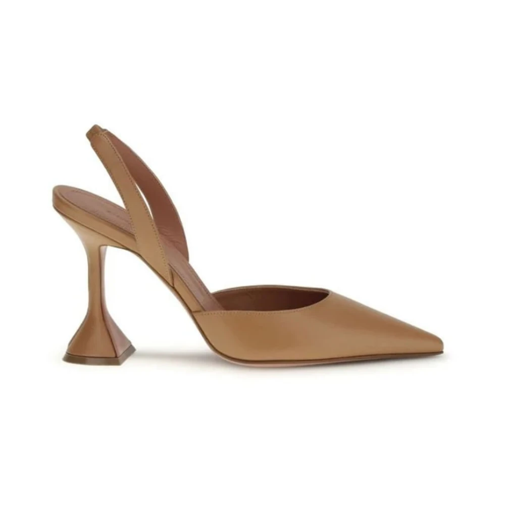 Amina Muaddi Women's Brown Pumps, 7 Uk, Holli Sling 95