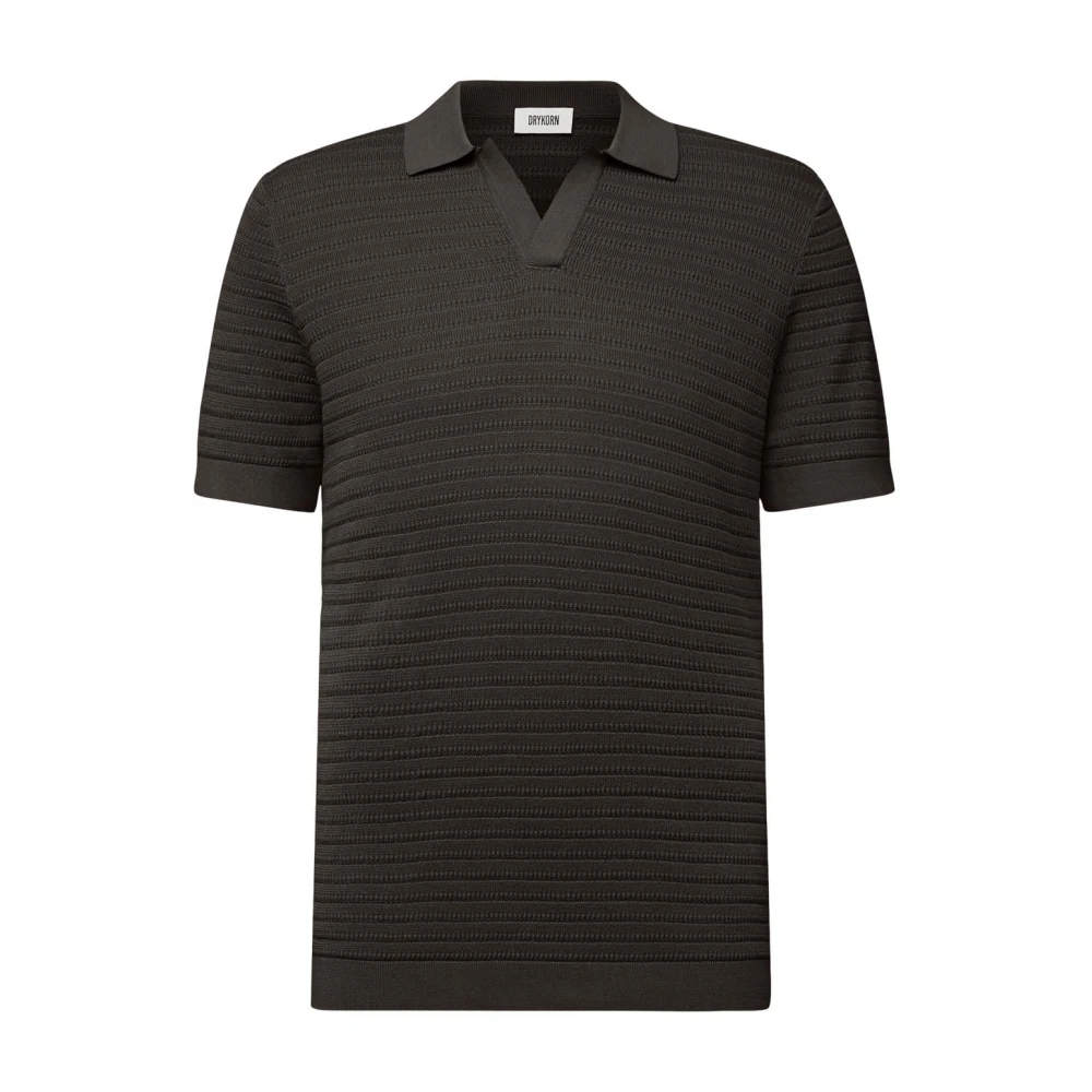 Drykorn Men's Brown Polo Shirts, 2XL, Polo Braian Knit Struktur