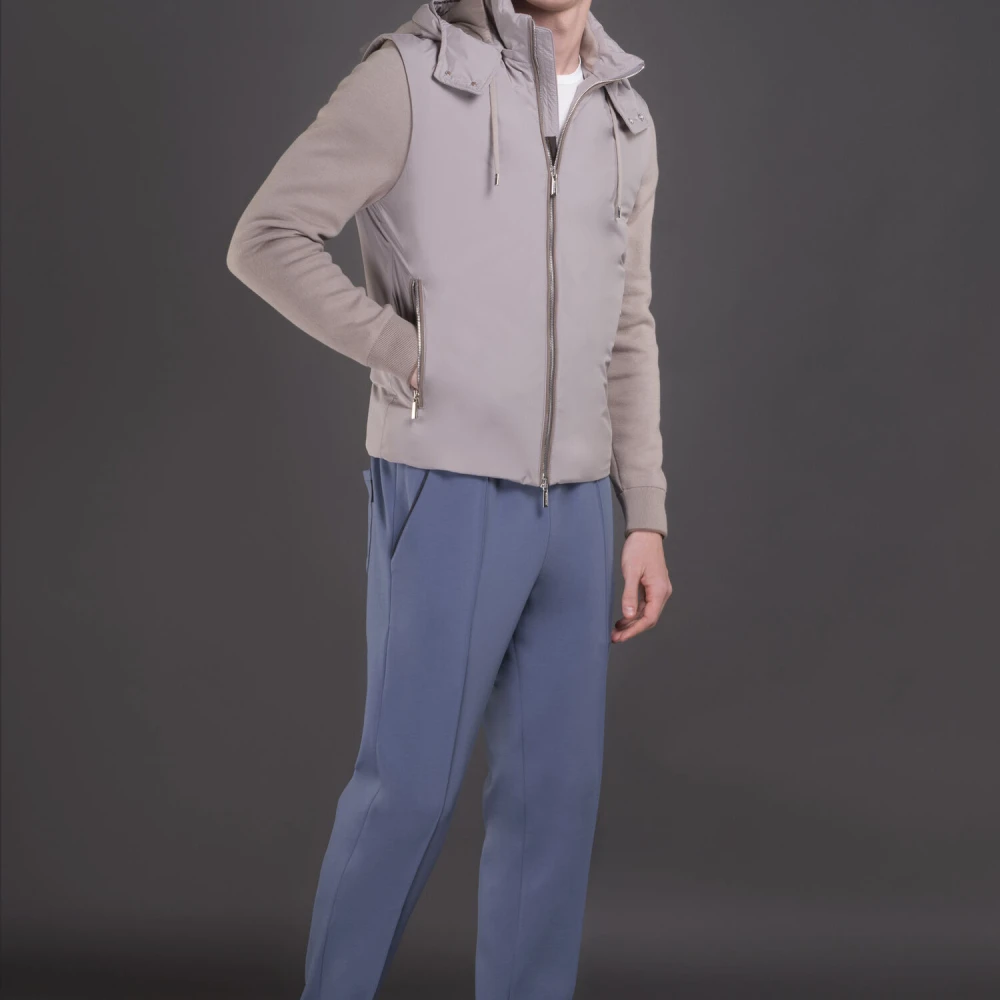 Moorer Bomberjack met Afneembare Mouwen Beige Heren