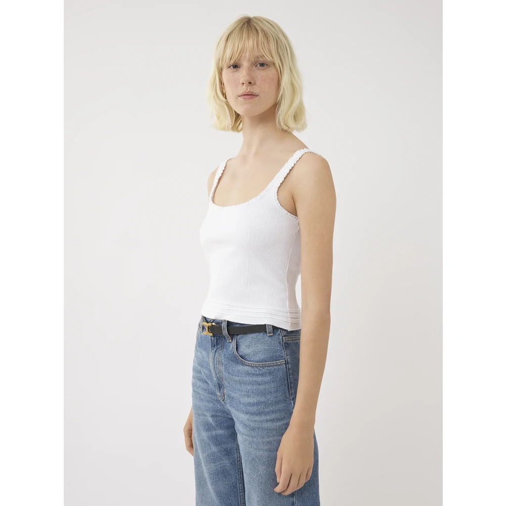 Chloé Witte Gerimpelde Blouse met Borduursel White Dames