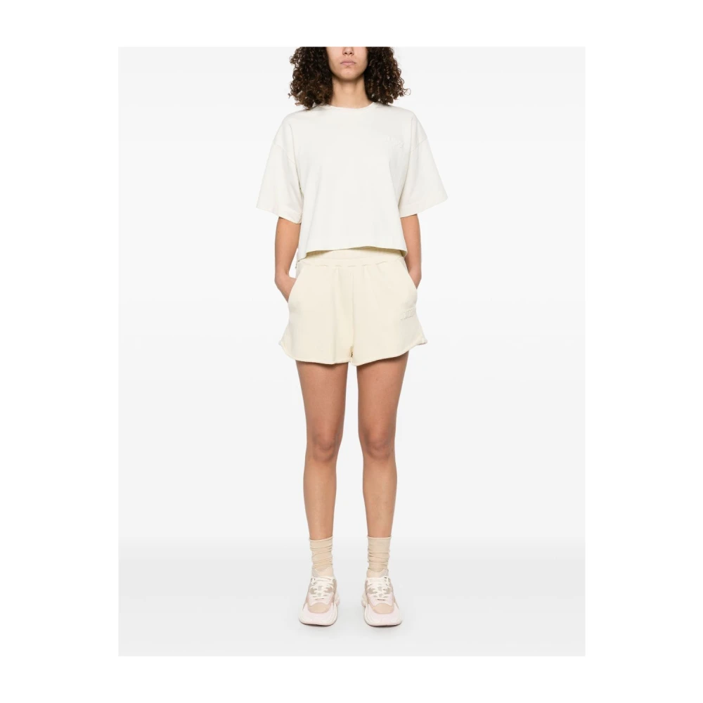 Autry Witte Katoenen Shorts met Elastische Tailleband White Dames