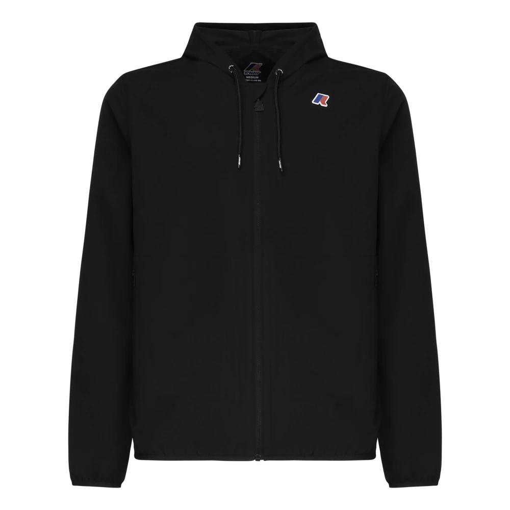 K-Way Herr Svart Sweatshirts & Hoodies L, Polyester, Windbreaker Jacka Med Huva