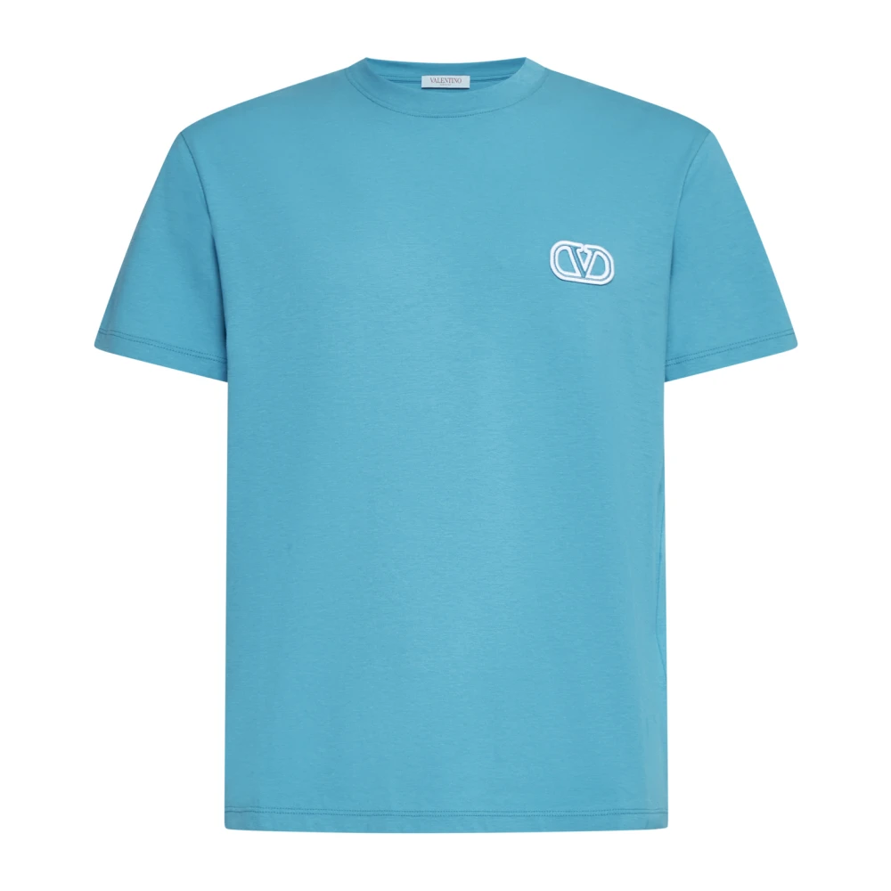 Valentino Garavani Clear Blue VLogo T-shirts en Polos Blue Heren